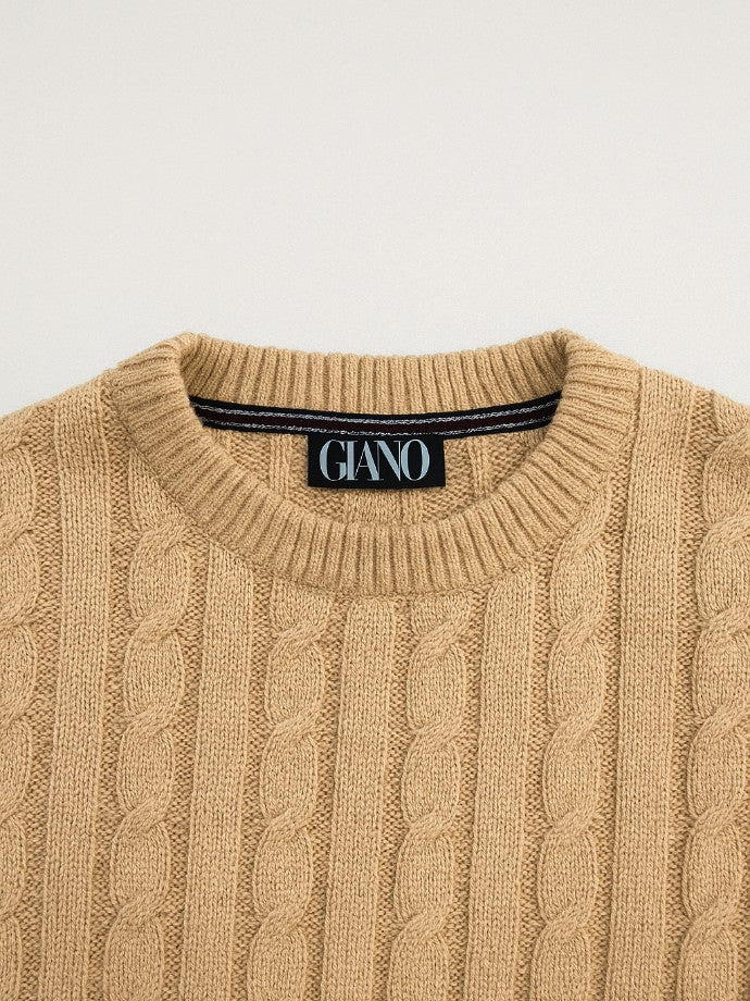 PATTERNED BRAIDED CREWNECK