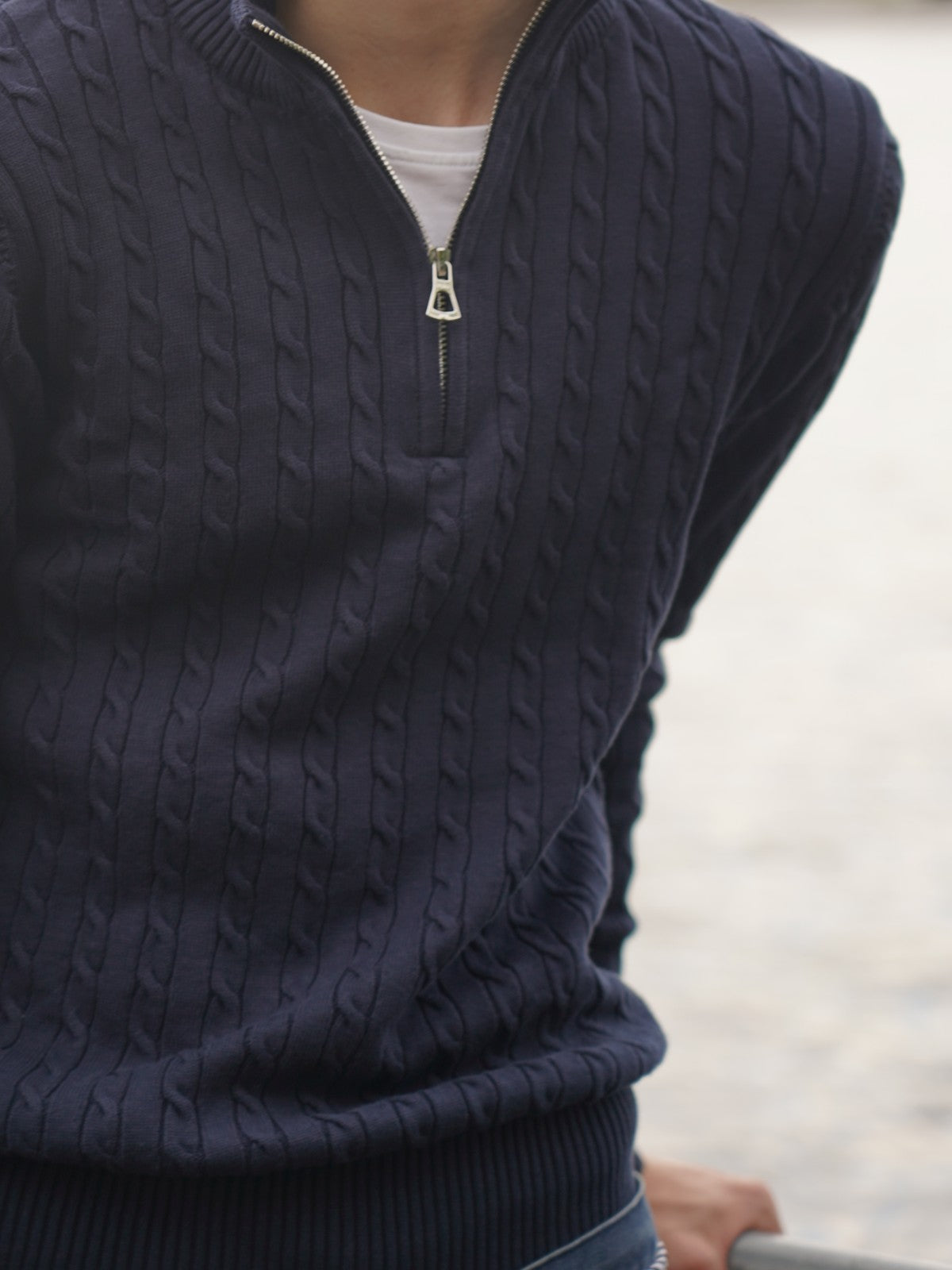 KNITTED HALF-ZIP SWEATER