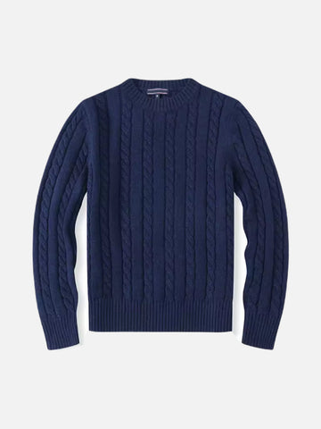 PATTERNED BRAIDED CREWNECK