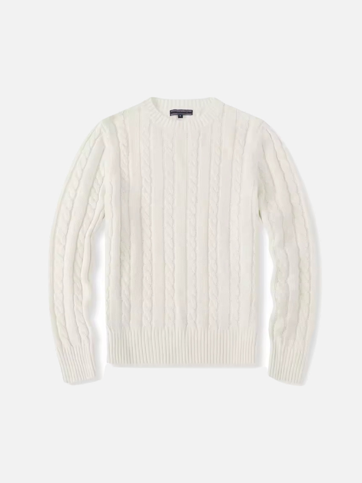 PATTERNED BRAIDED CREWNECK
