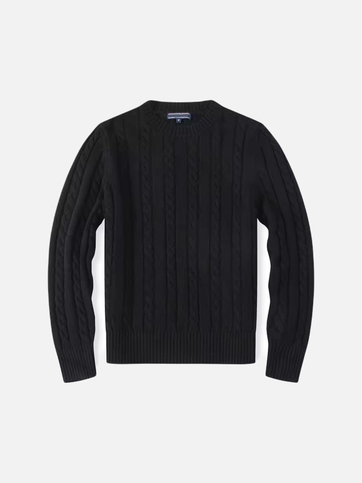 PATTERNED BRAIDED CREWNECK