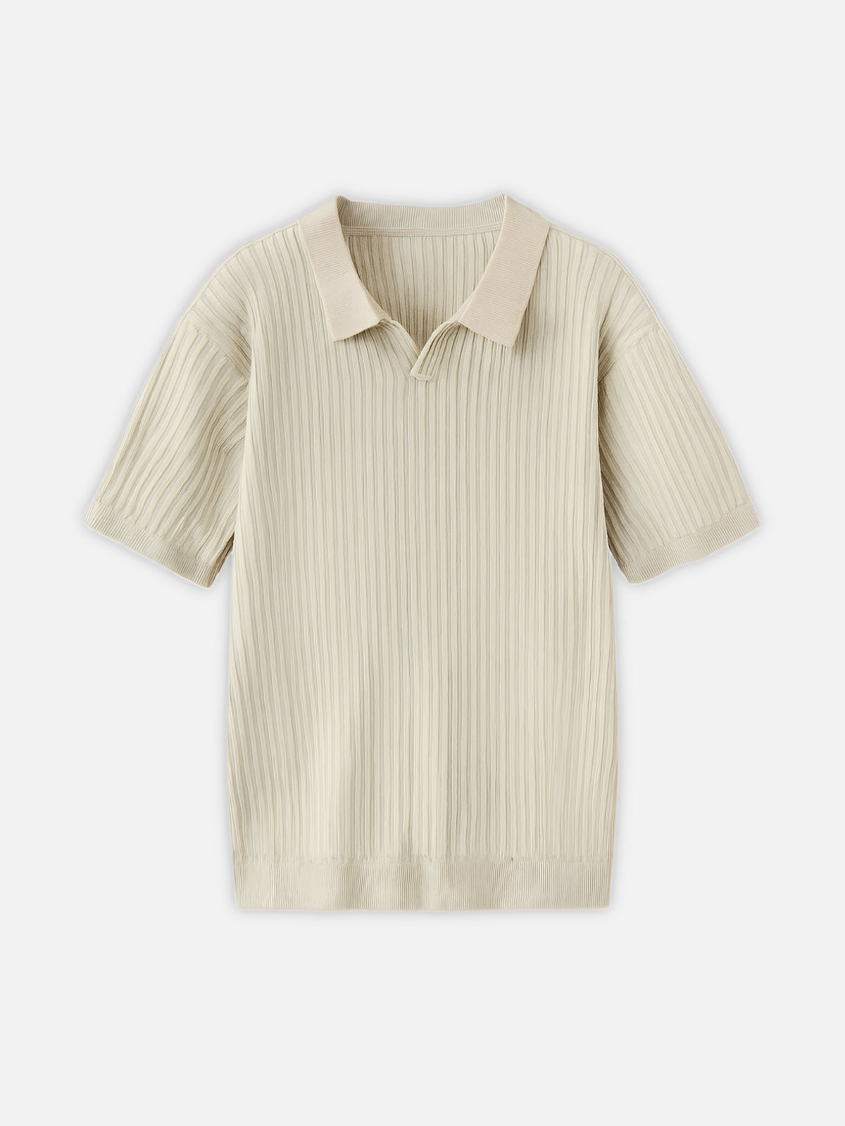 RIBBED POLO T SHIRT