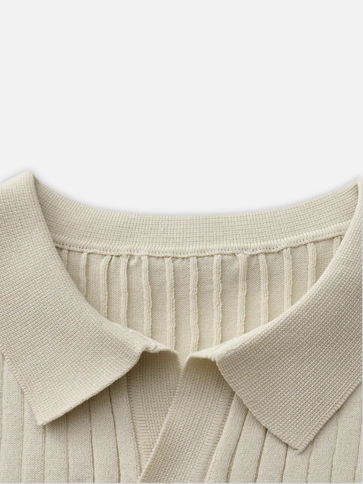 RIBBED POLO T SHIRT