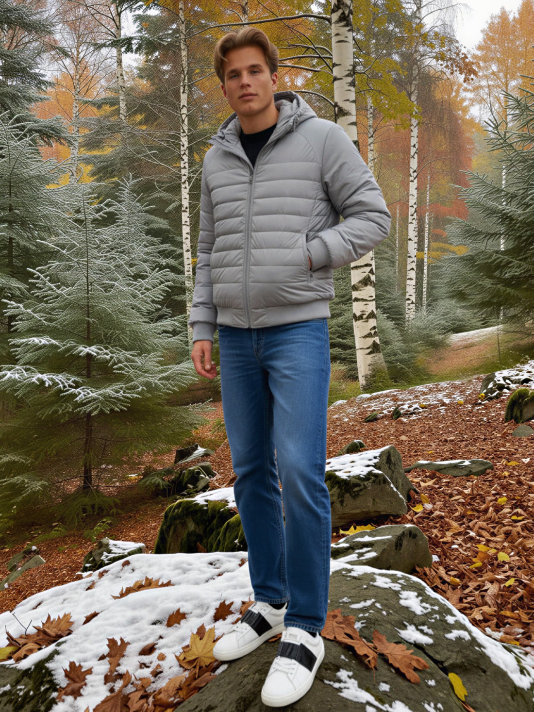 LIGHTWEIGHT PADDED VEST JACKET GREY