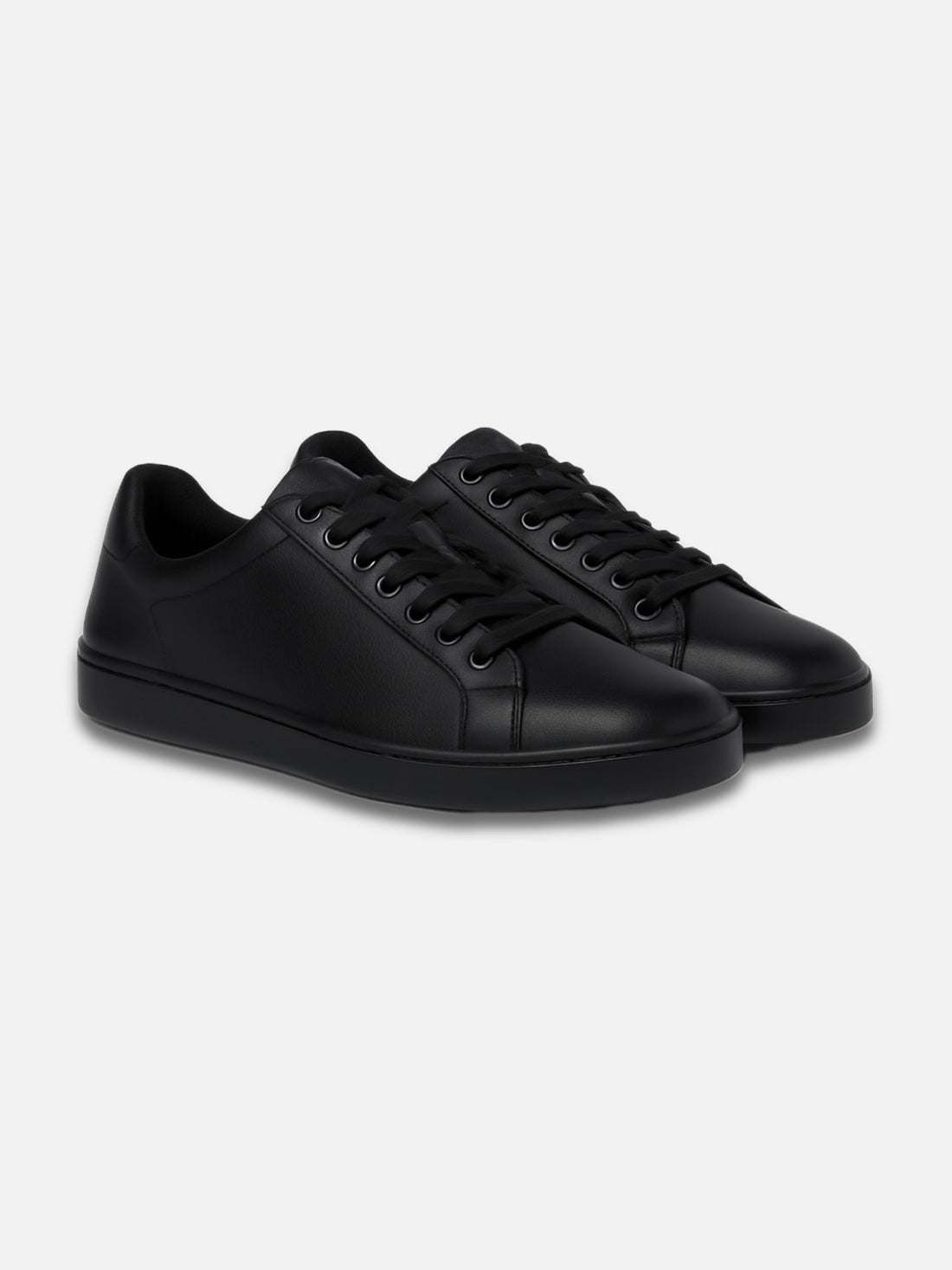 ALL BLACK LEATHER SNEAKERS