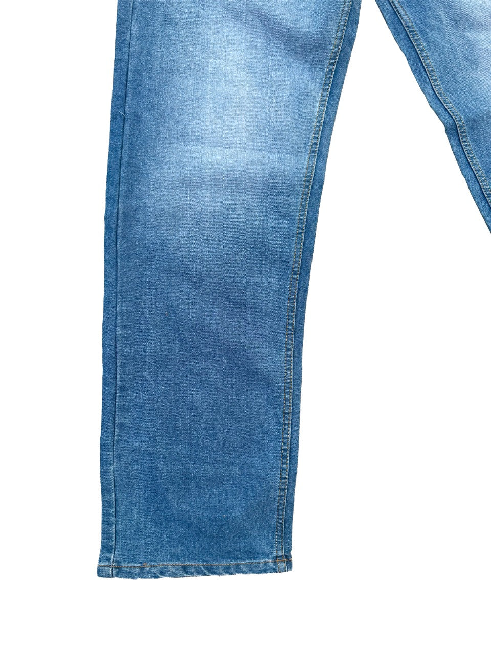 STRAIGHT FIT MID-WAIST JEANS BLUE WASH