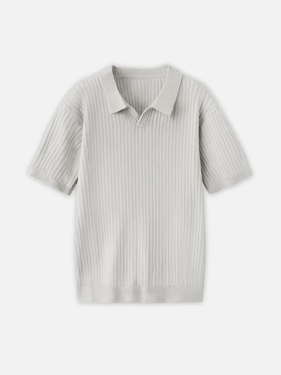 RIBBED POLO T SHIRT